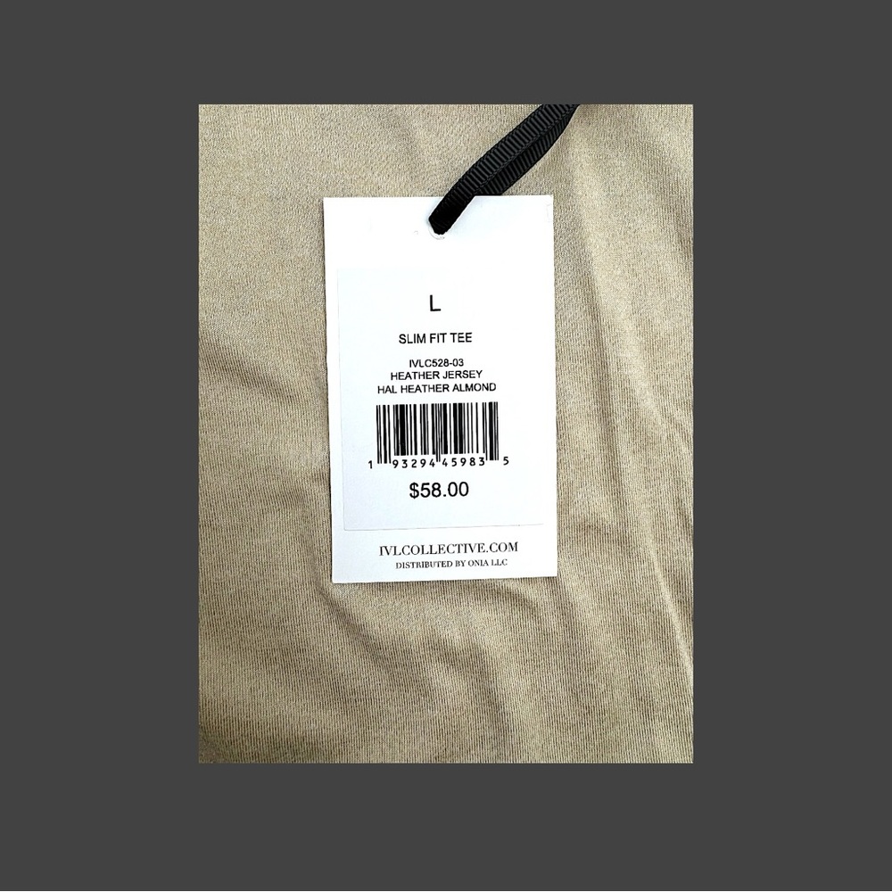 IVL Women’s Slim Fit Beige Minimalist Short Sleeve T-Shirt Sz L - Picture 14 of 16